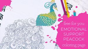 Blog-Get Your Free Emotional Support Peacock Coloring Page-Craft and Color Co