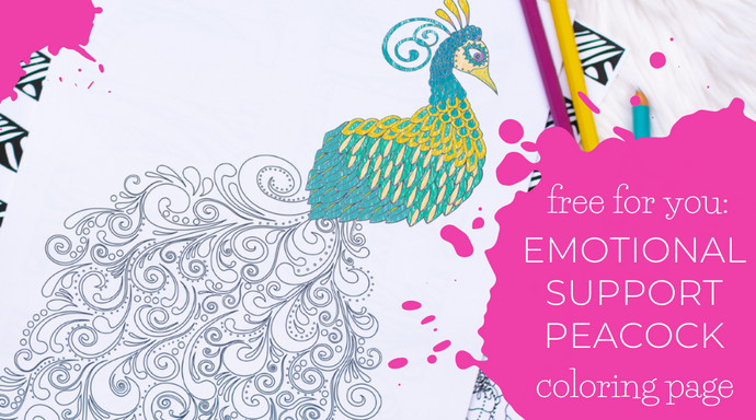 Get Your Free Emotional Support Peacock Printable Coloring Page