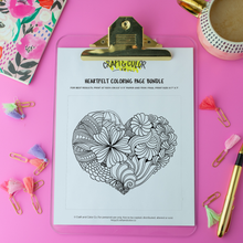 ALL NEW! Valentine's Day Heartfelt Adult Coloring Page Bundle