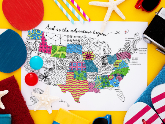 Map of the USA Coloring Page to Print 