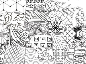 Detail of Map of the USA Printable Coloring Page "The Adventure Begins"-Craft and Color Co