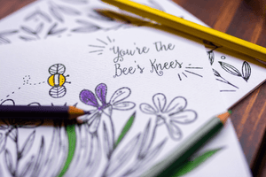 You're the Bee's Knees Spring Coloring Note Cards, Set of 12-Craft and Color Co