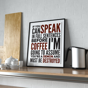 Printable Coffee Art Print for Home Kitchen or Coffee Shop | Funny Coffee Print - craftandcolorco