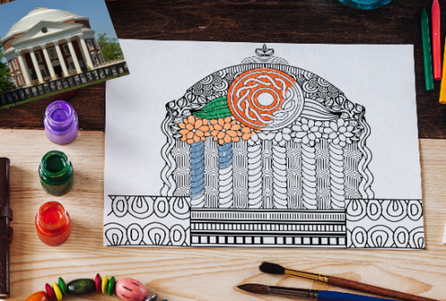 Custom Printable Coloring Page of Your School Architectural Building-Craft and Color Co