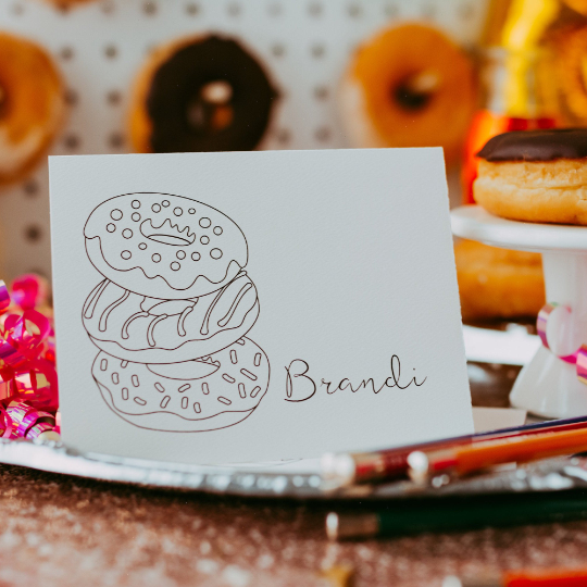 Personalized Donut Coloring Note Cards with Envelopes-Craft and Color Co