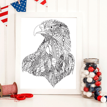 American Eagle Patriotic Printable Coloring Page Month of the Military Child Deployment - Craft and Color Co