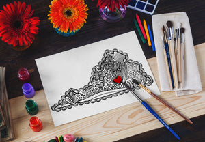 I Heart Virginia Farmville Longwood Hampden-Sydney Coloring Page to Print - Craft and Color Co