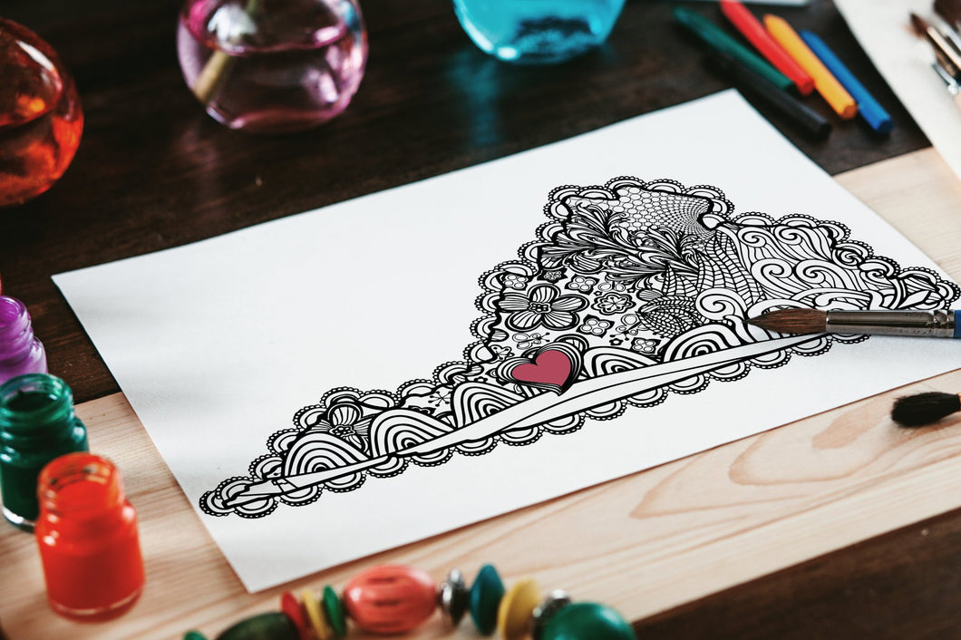 I Heart Virginia Roanoke Hollins Printable Coloring Page-Craft and Color Co