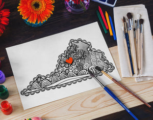 I Heart Virginia Staunton Mary Baldwin Coloring Page to Print - Craft and Color Co