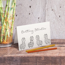 Personalized Llama Coloring Note Cards-Craft and Color Co