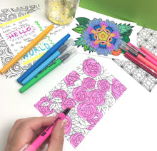 Set of 8 Adult Coloring Postcards-Craft and Color Co