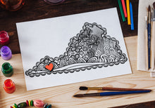 I Heart Virginia Southwest Emory & Henry Abingdon Printable Coloring Page-Craft and Color Co