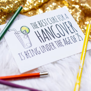 Funny Hangover Cure Greeting Card | Coloring Card - craftandcolorco