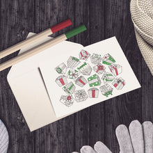 Coloring Note Cards with Wrapped Gift Holiday Design-Craft and Color Co