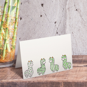 Llama Alpaca Printable Coloring Note Cards Instant Download-Craft and Color Co