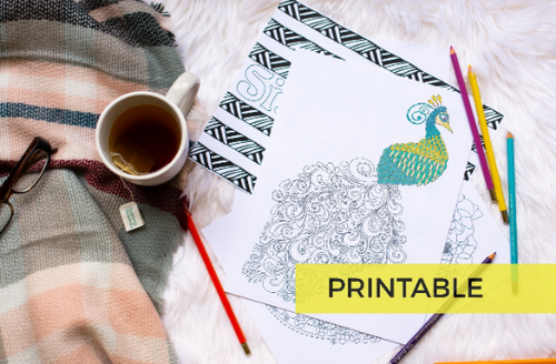 Emotional Support Peacock Printable Coloring Page Instant Download-Craft and Color Co