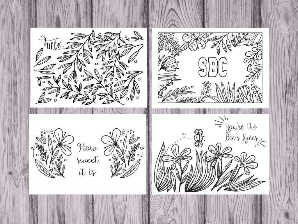Sweet Briar Coloring Note Cards-Craft and Color Co
